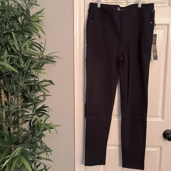 DG2 Diane Gilman black jeggings NWT L - Picture 1 of 13